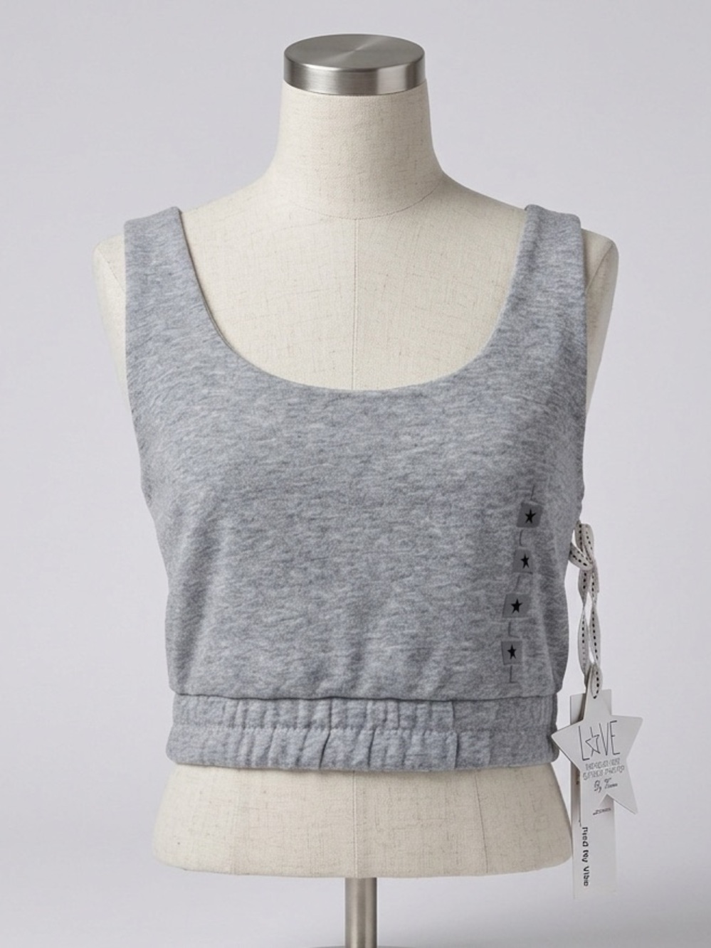 ⭐🩶 Roma Concept Gray Sleeveless Sweatshirt Crop Top NWT | Sz L
